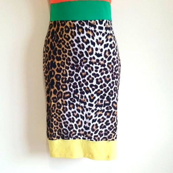 Multicolored Lepard Print Dress Sz Medium - Picture 4 of 6